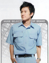 日式短袖工作襯衫(水藍)